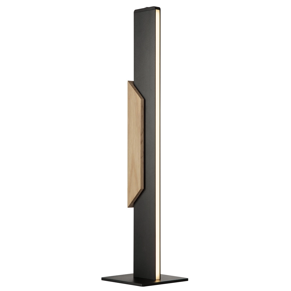 Design tafellamp Arcus zwart met hout