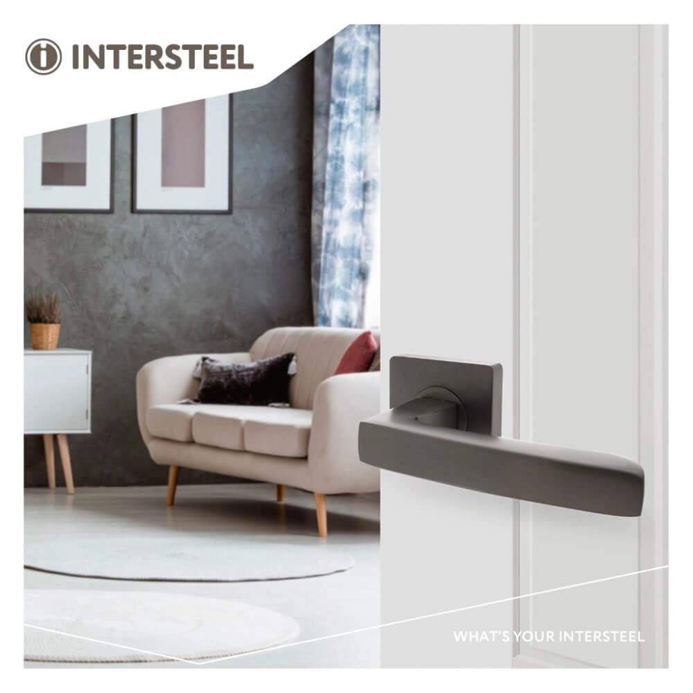 Deurklink Minos vierkant antraciet Intersteel 8714186539392