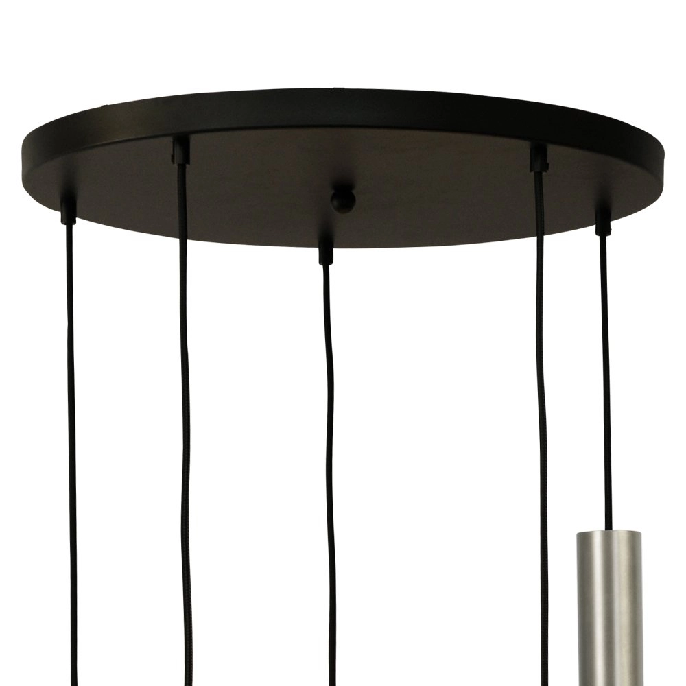 Hanglamp Run 5-lichts RVS met gunmetal Masterlight 8718121242149