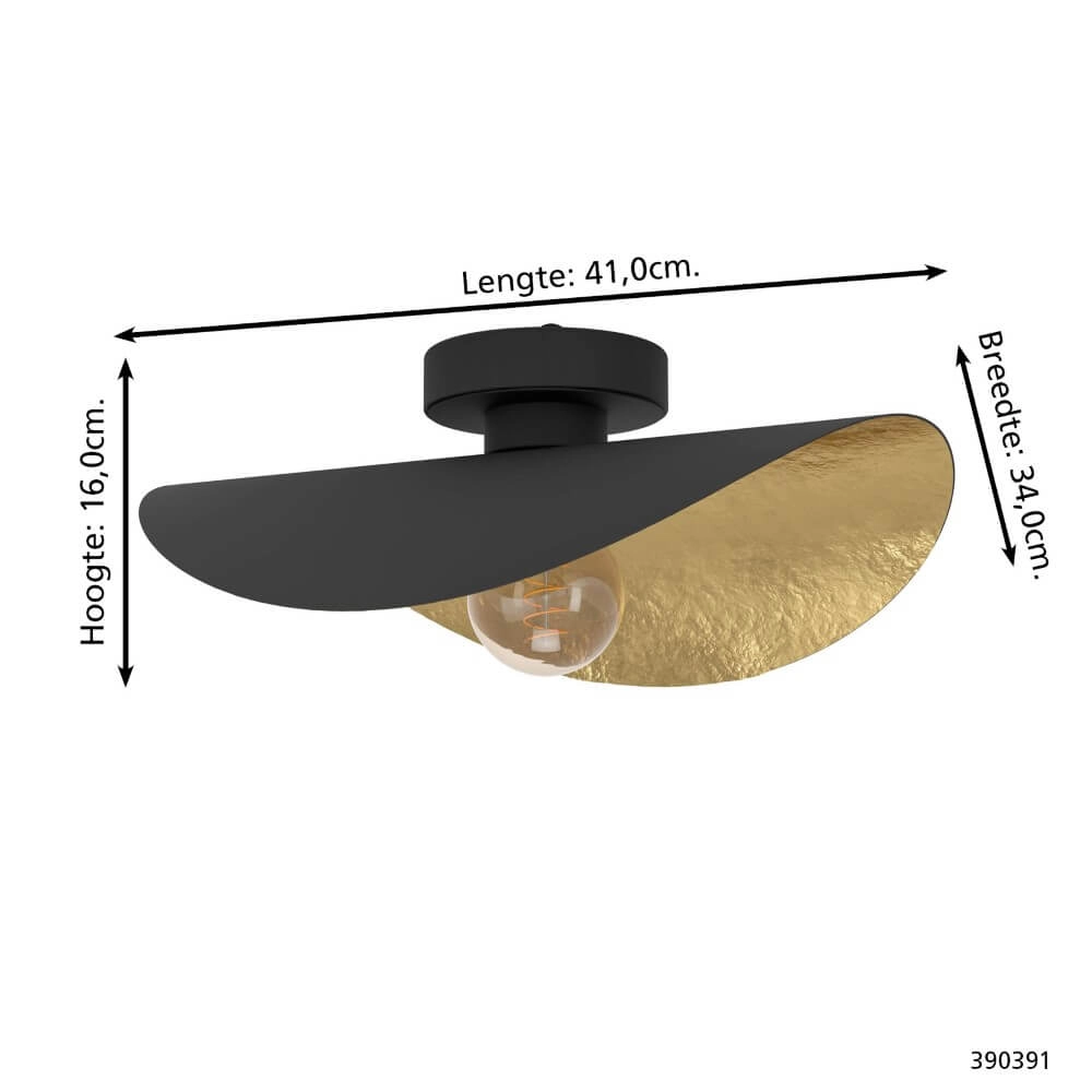 Zwarte plafondlamp Saceda met goud Stars of Light 9008606292271