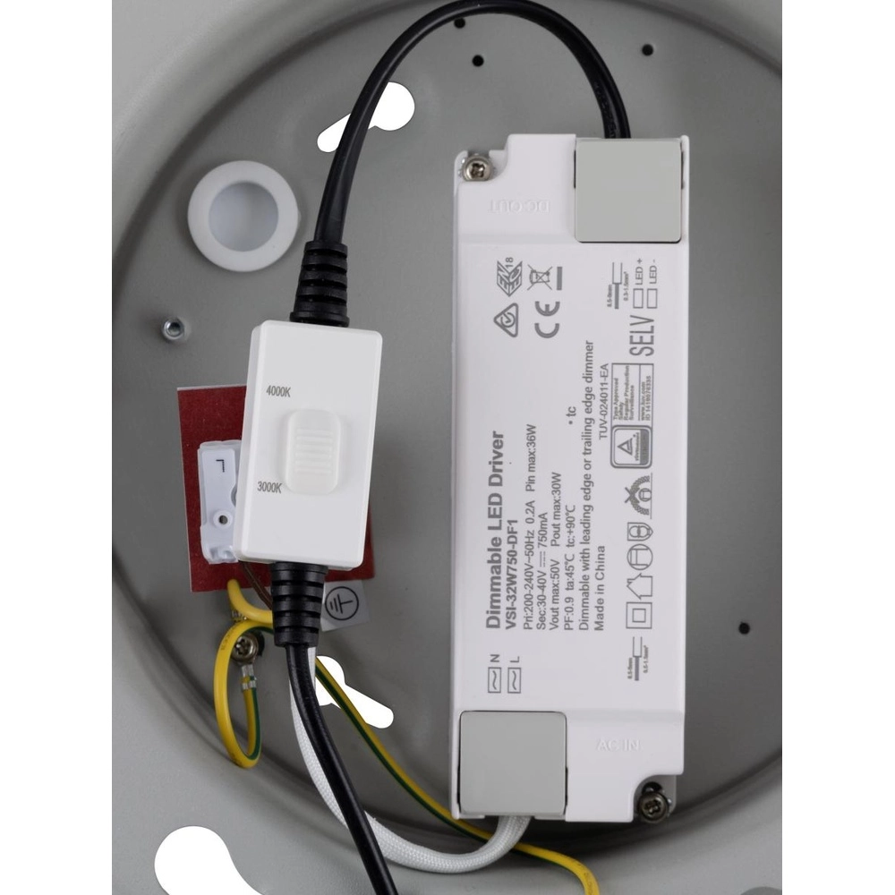 Plafonniere Panel Ø 60cm grijs - 3000K/4000K SLV 4024163316019