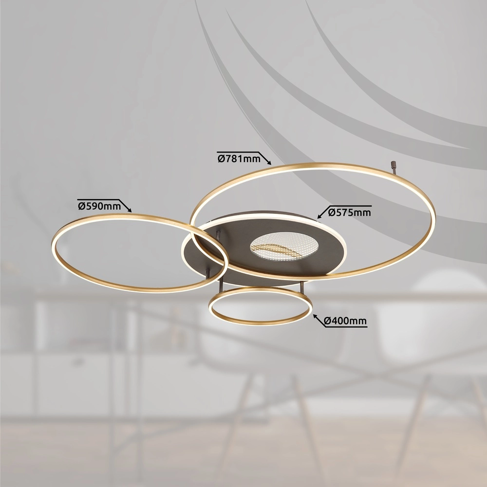 Moderne plafondlamp Invertina goud 126cm Globo 9007371453016