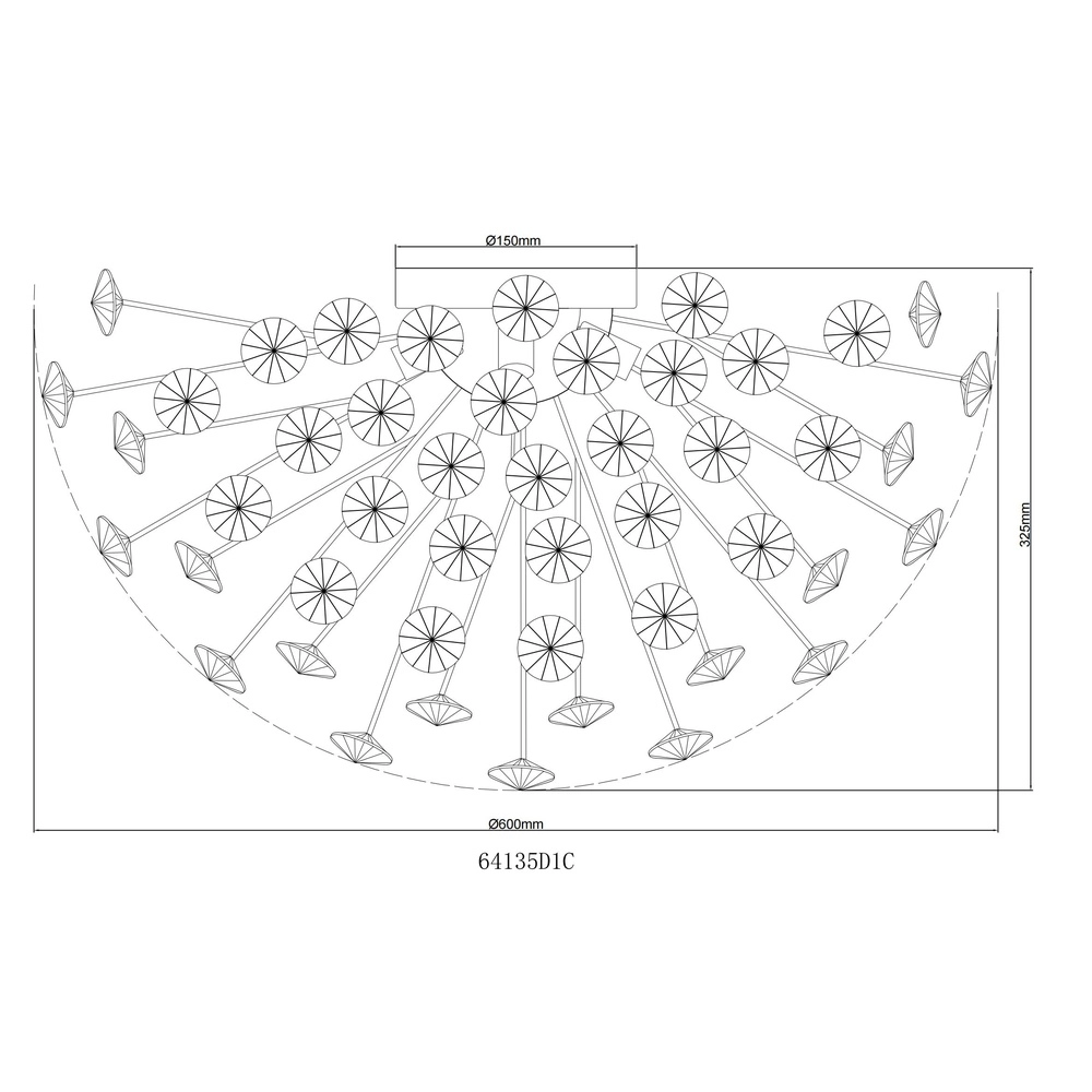 Plafondlamp Katrina chroom Ø 60cm Globo 9007371484331
