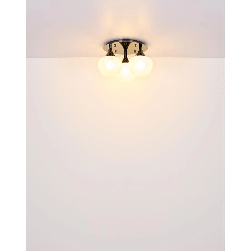 Antraciet plafondlamp Maxy met wit glas 3-lichts Ø 45cm Globo 9007371447183