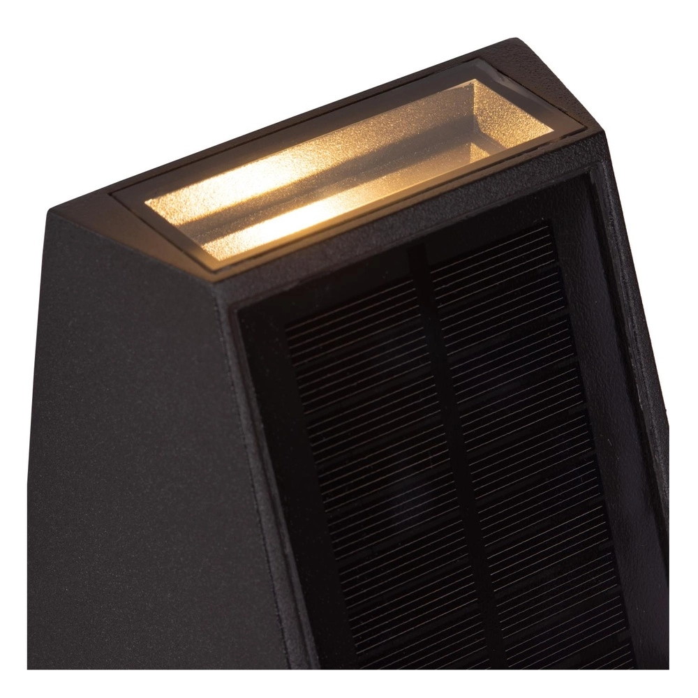 Wandlamp Luton solar zwart Lucide 5411212152107