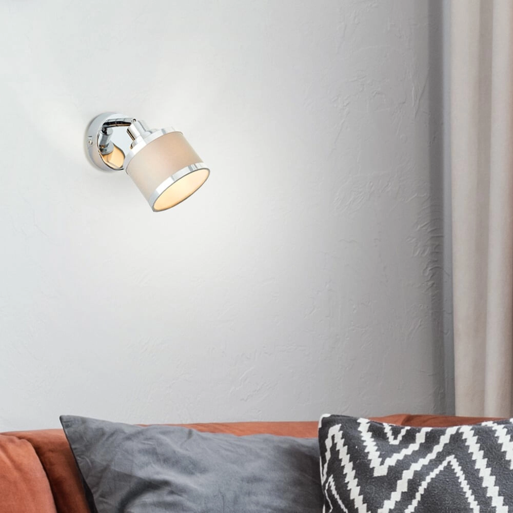 Chroom met grijs wandlampje Alexia design Brilliant 4004353424137