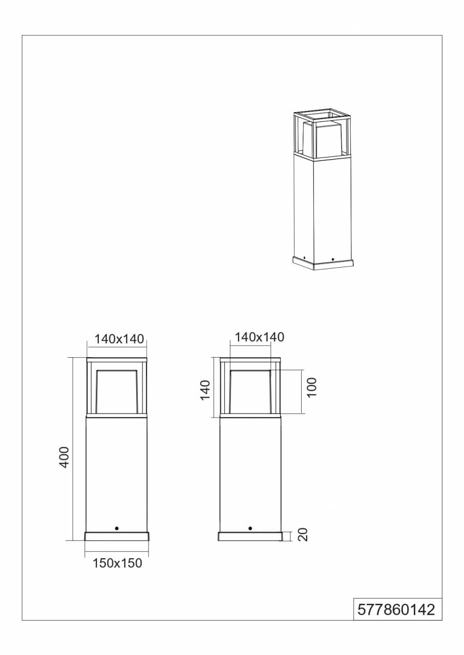 Staande lamp Witham antraciet 40cm Trio 4017807564105