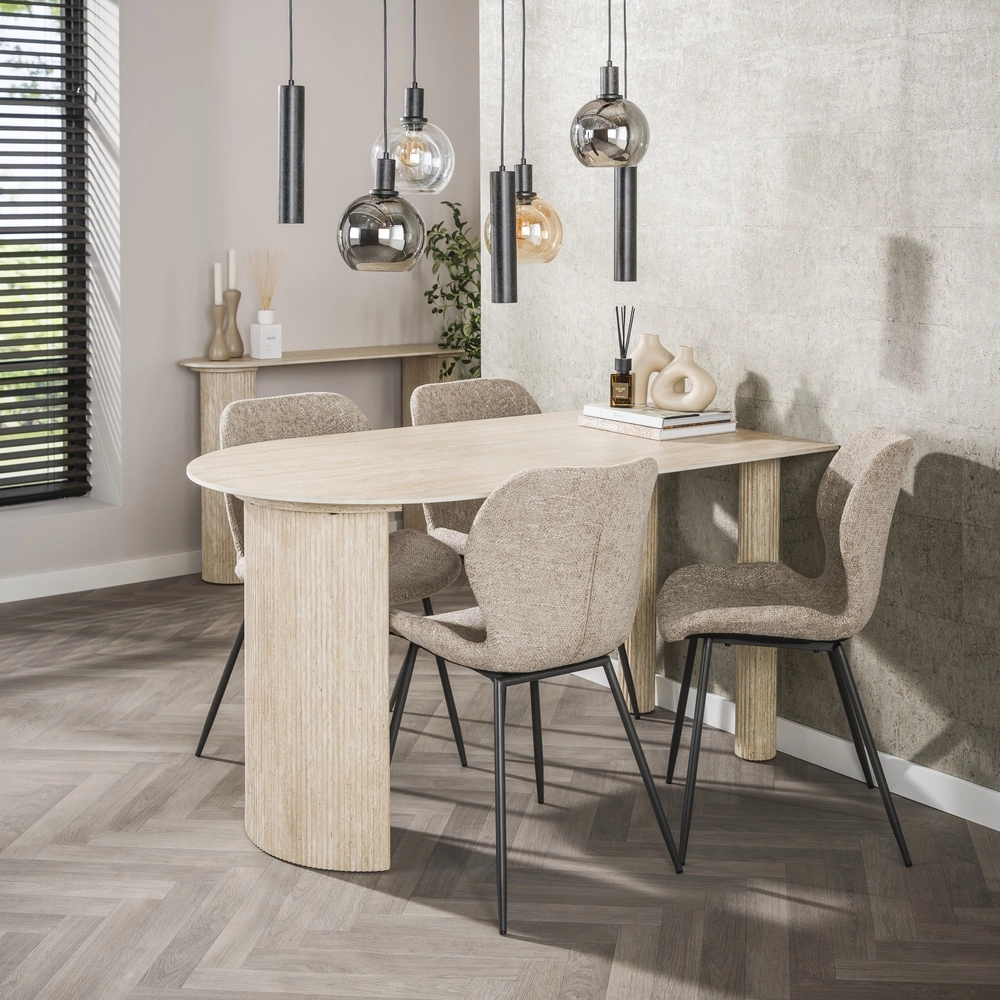 Eettafel hanglamp Sfera met glazen bollen en pendels Lyora 8716803512382