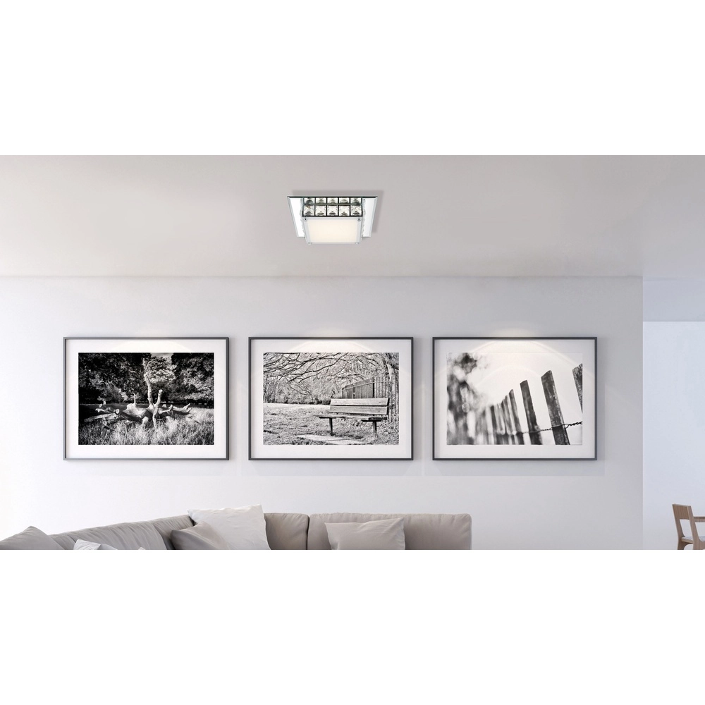 Vierkante plafondlamp Margo chroom Globo 9007371324705