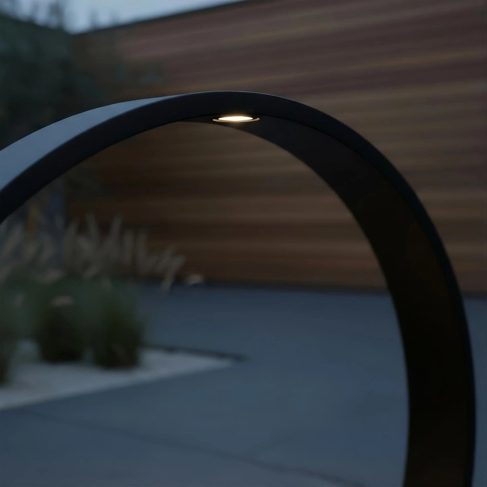 Ronde tuinlamp Jerel zwart IP54 Ø 40cm Lucide 5411212290472