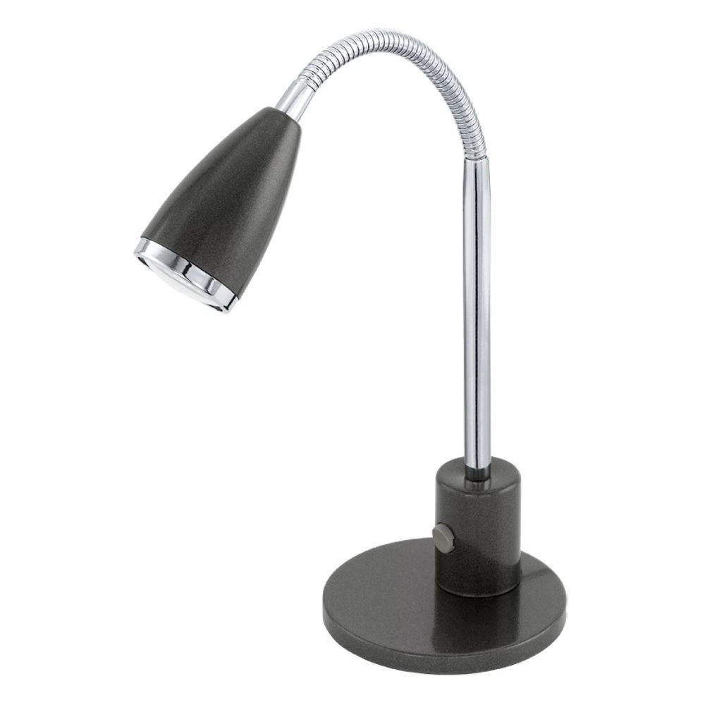Bureaulamp Fox antraciet met chroom