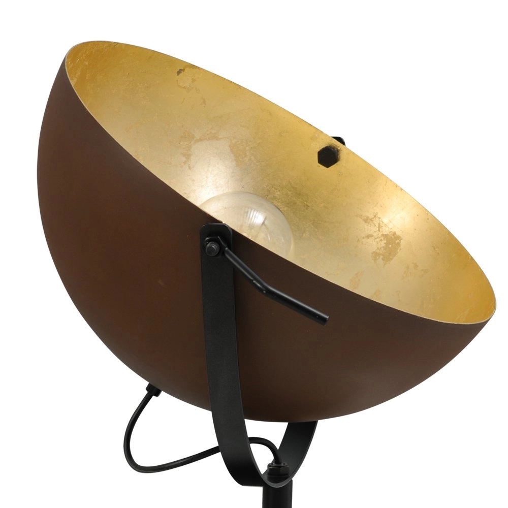 Stoere Industria Uplighter 40cm roestbruin met oudgoud Masterlight 8718121225821