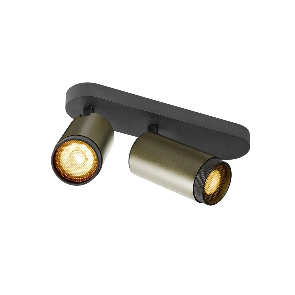 Opbouwspot Grip! L 2-lichts brons met zwarte ring Opbouwspot Grip! L 2-lichts brons met zwarte ring