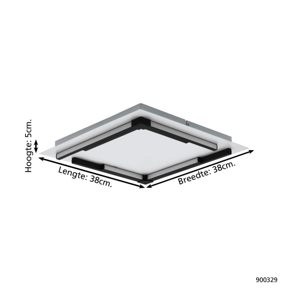 Witte led plafondlamp Zampote 38 bij 38cm Eglo 9008606238101