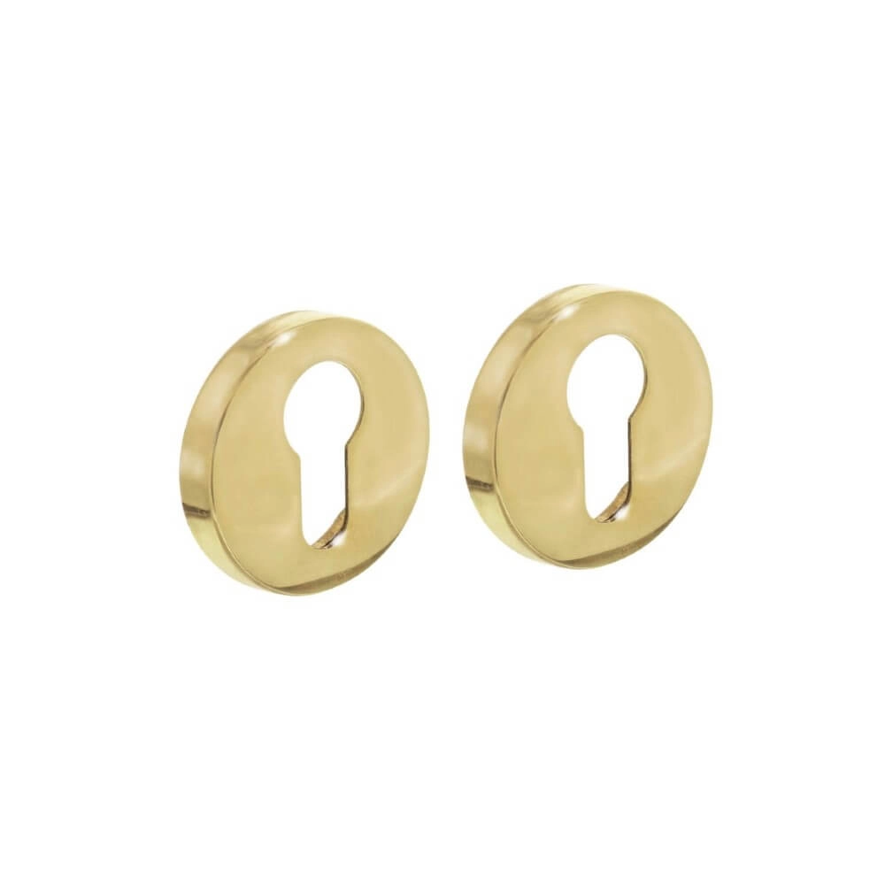 Set van 2 cilinderrozetten Tira rond messing gelakt verdekt