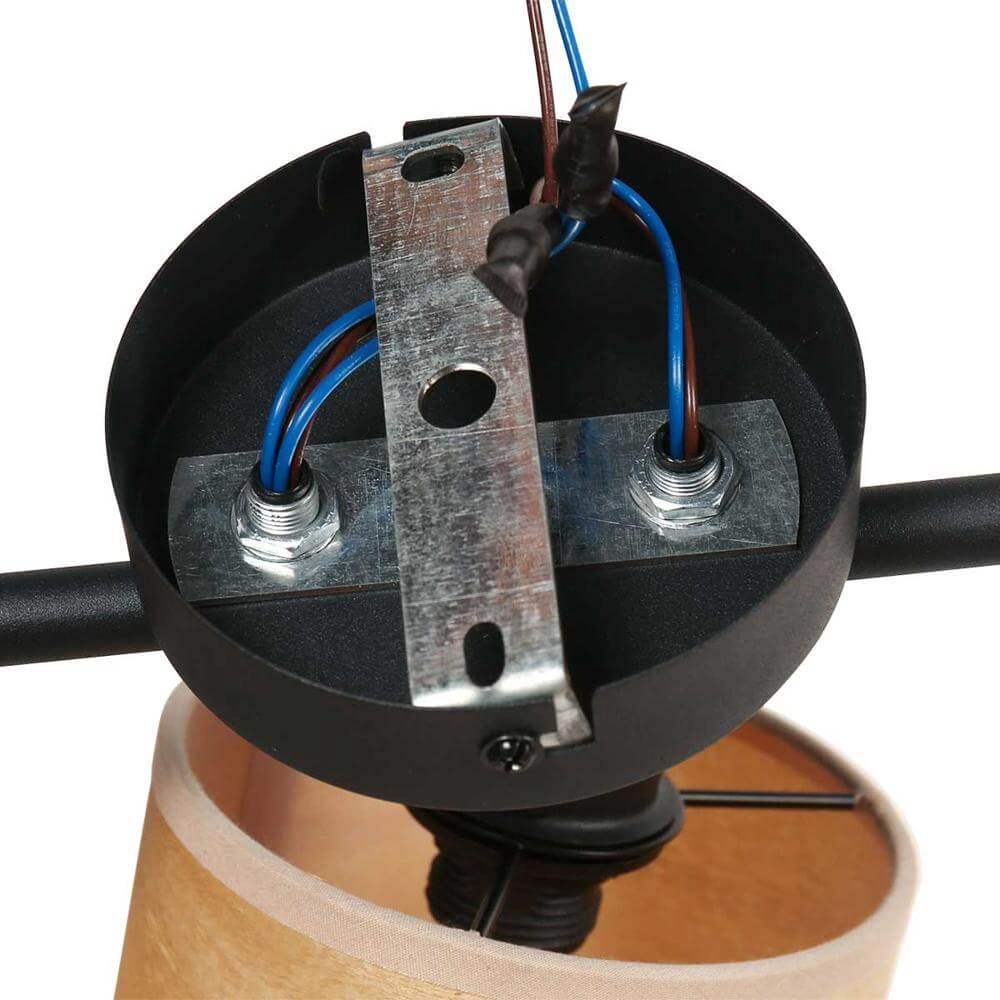 Plafondlamp Bambus zwart met bamboe 4-lichts Steinhauer 8712746171433