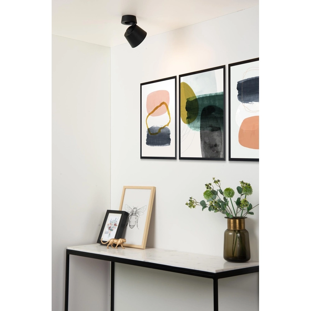 Plafondspot Trigono enkel zwart Lucide 5411212093110