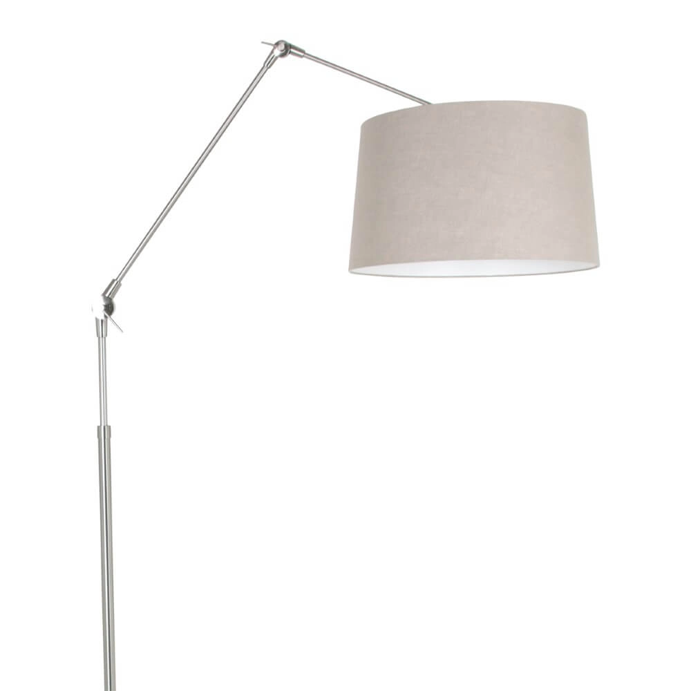 Vloerlamp Gramineus 165cm grijs met linnen grijze kap