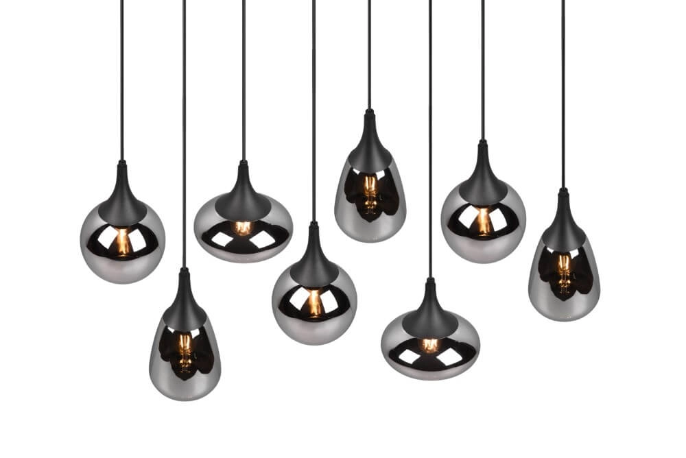 8-lichts hanglamp Lumina met smoke glas Trio 4017807542301