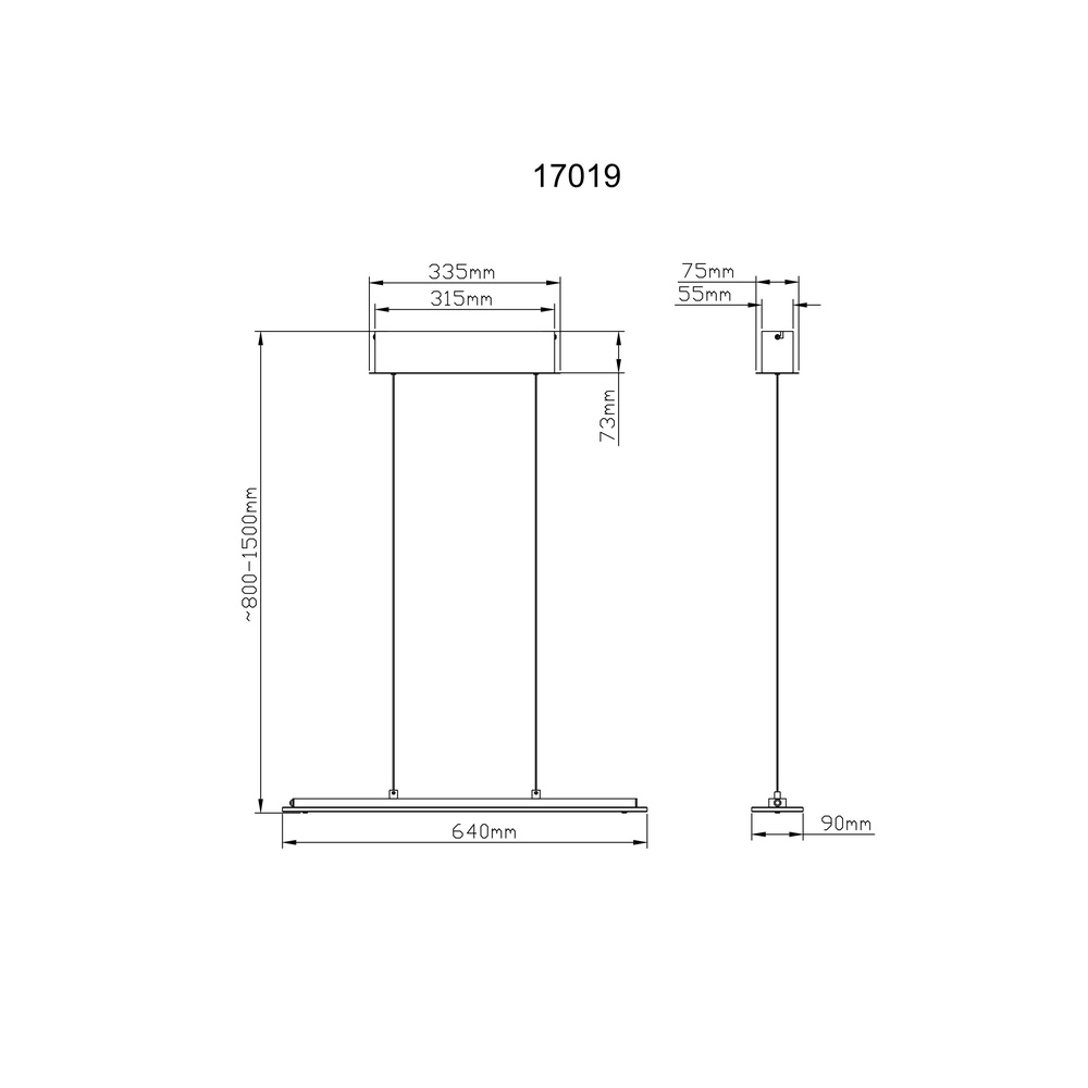 Hanglamp Novak nikkel 64cm Globo 9007371589227