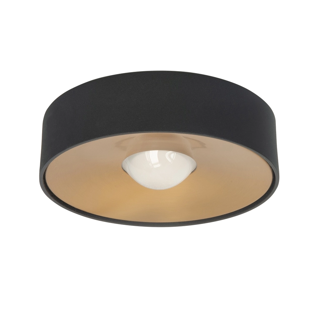 Plafondlamp Bright zwart met messing Ø 15cm