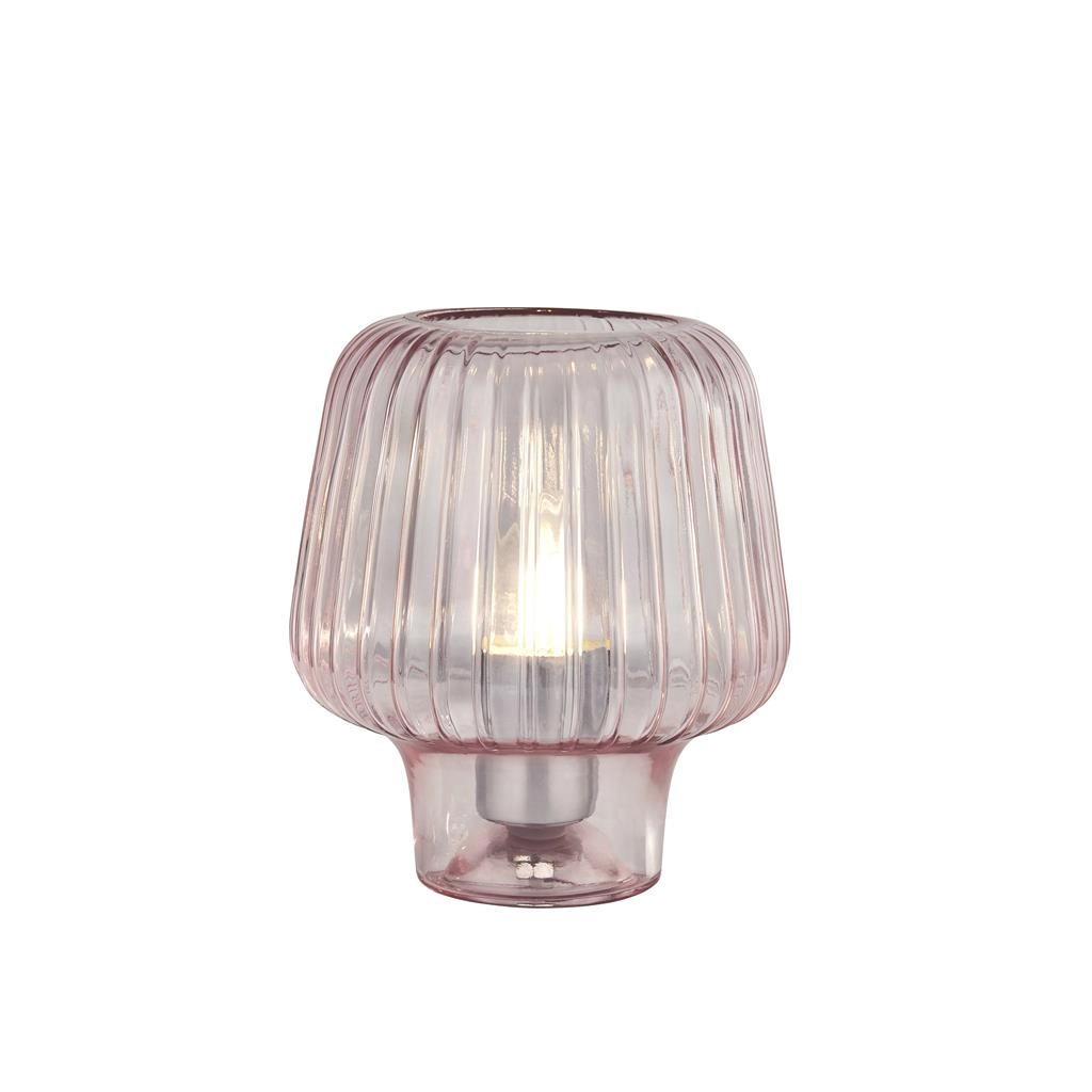 Roze tafellampje Aria glas