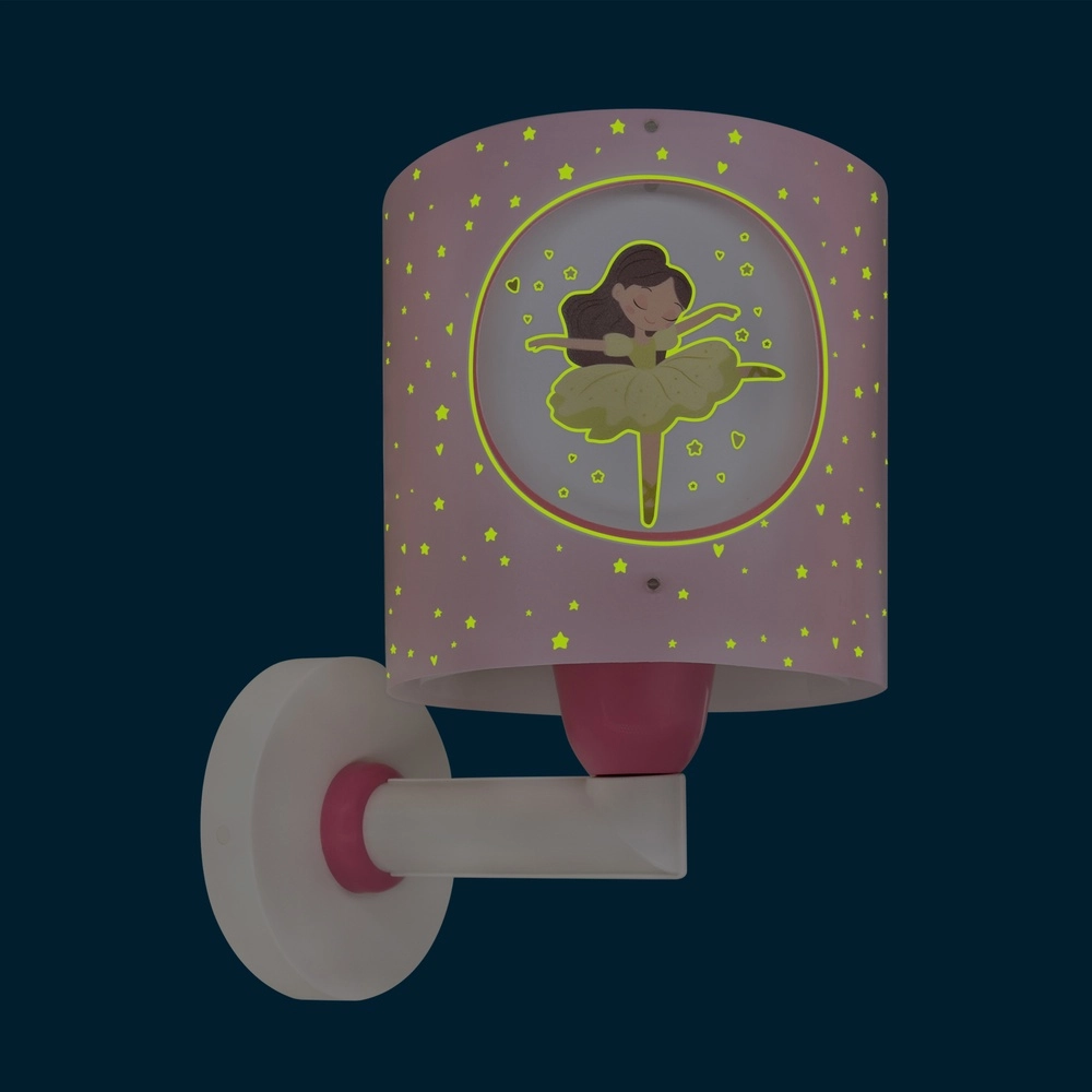 Wandlamp Princess Dance roze glow in the dark Dalber 8420406609195