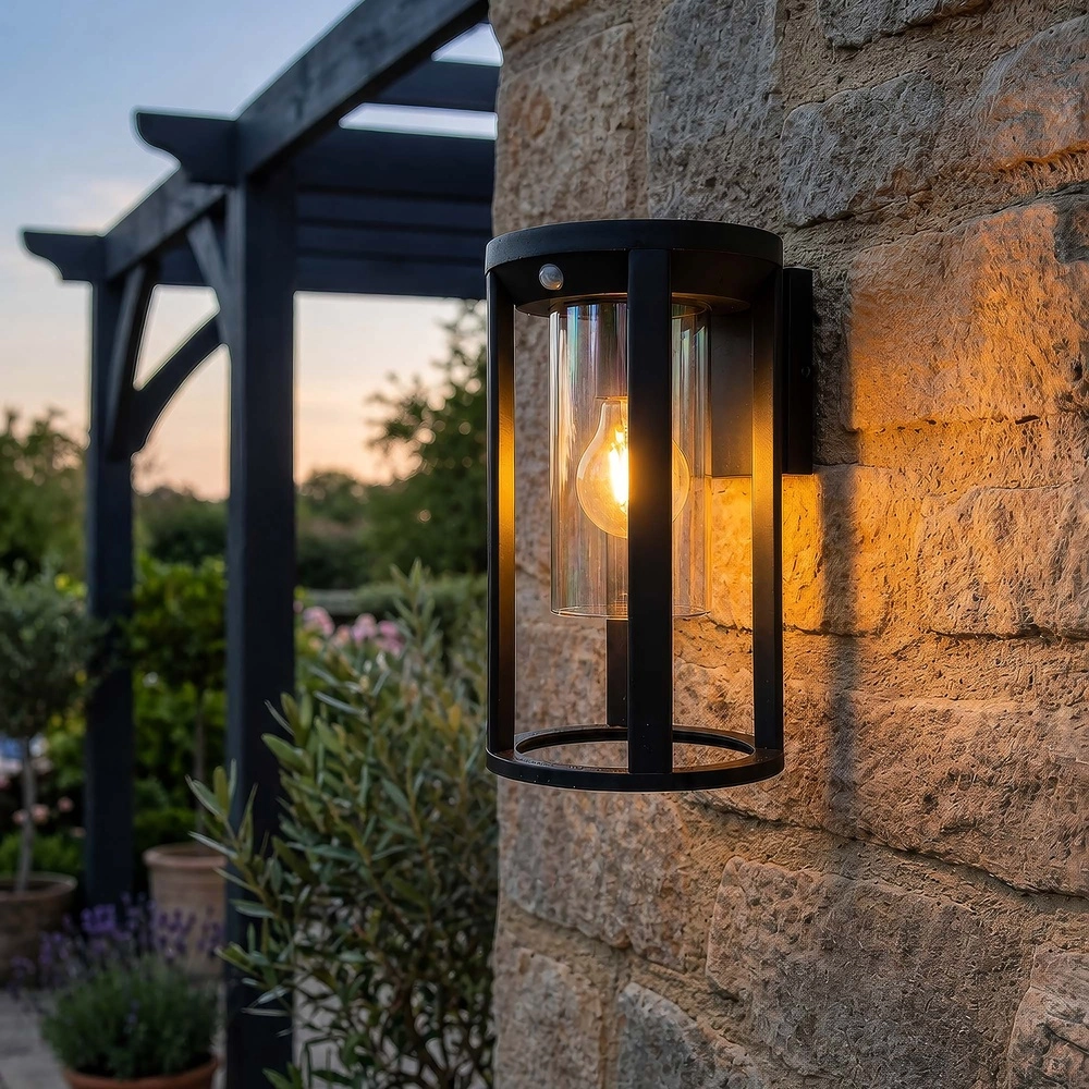 Design wandlamp Maldives rond zwart met sensor Searchlight 5,05342E+12