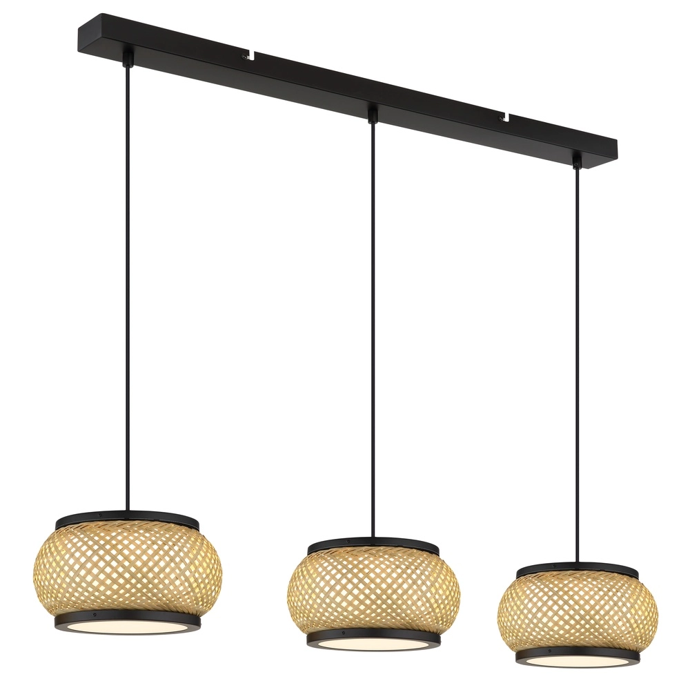 Hanglamp Bambora 3-lichts met bamboe