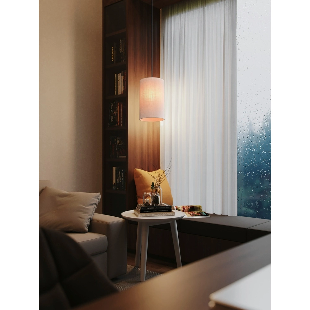 Hanglamp Lisbourg cacao met off white kap Masterlight