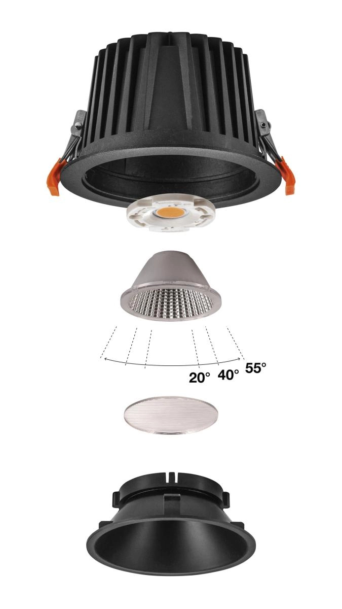 Inbouwspot Numinos XL zwart 3000K - 40gr SLV 4024163308151