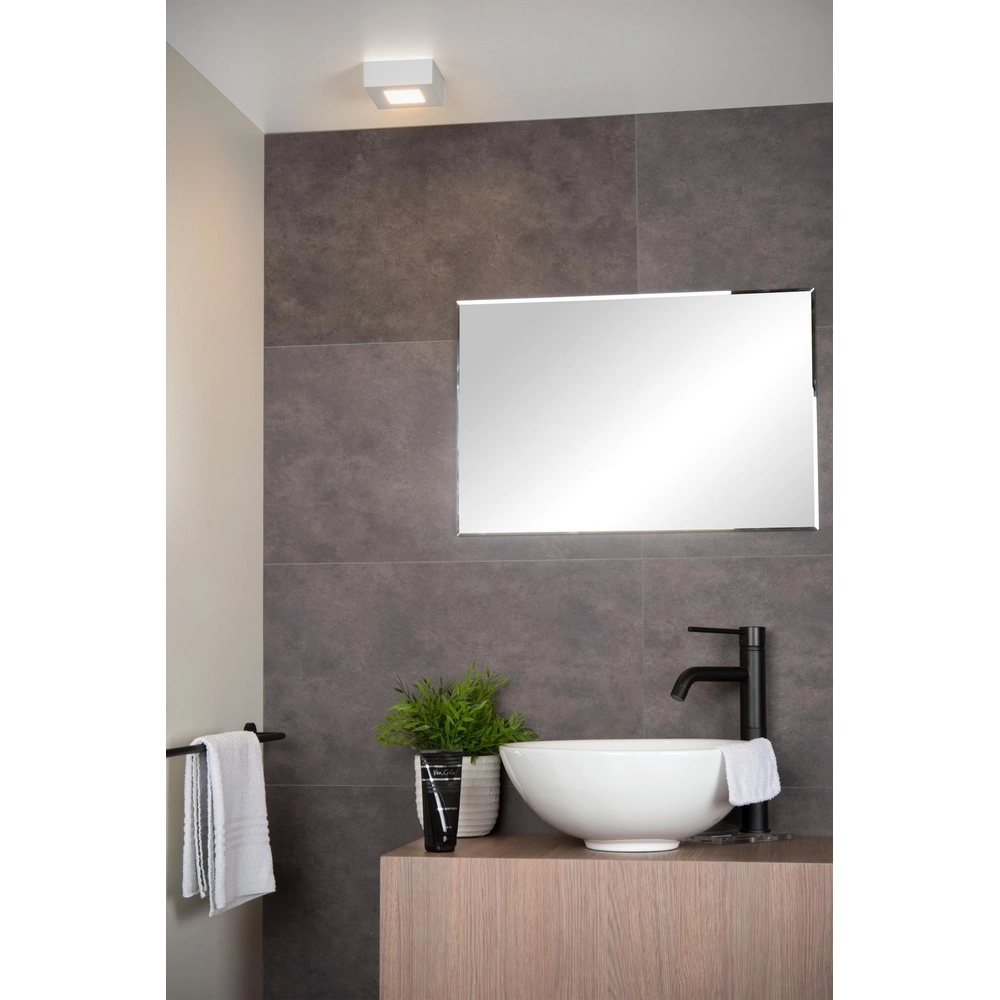 Plafonniere Brice-Led 10,8cm vierkant IP44 wit Lucide 5411212281326