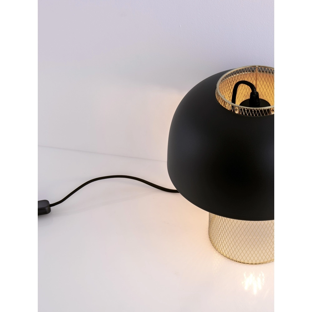 Tafellampje Sqube zwart met goud Lyora 5212017454782
