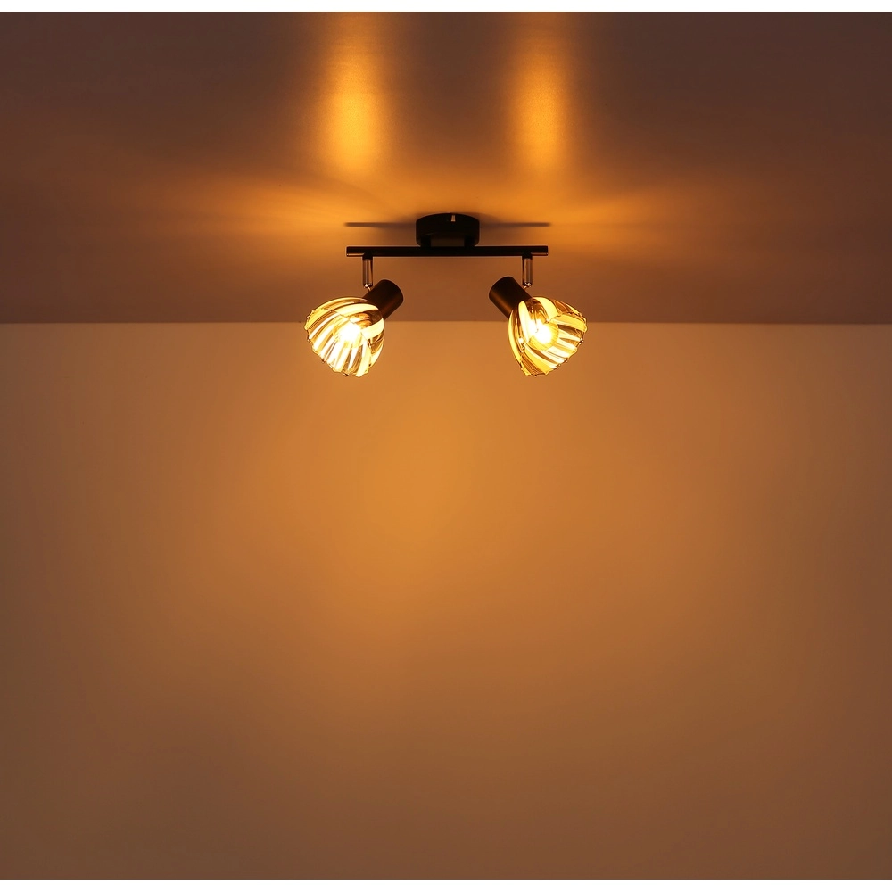 Plafondlamp 2-lichts Zachery zwart Globo 9007371522507