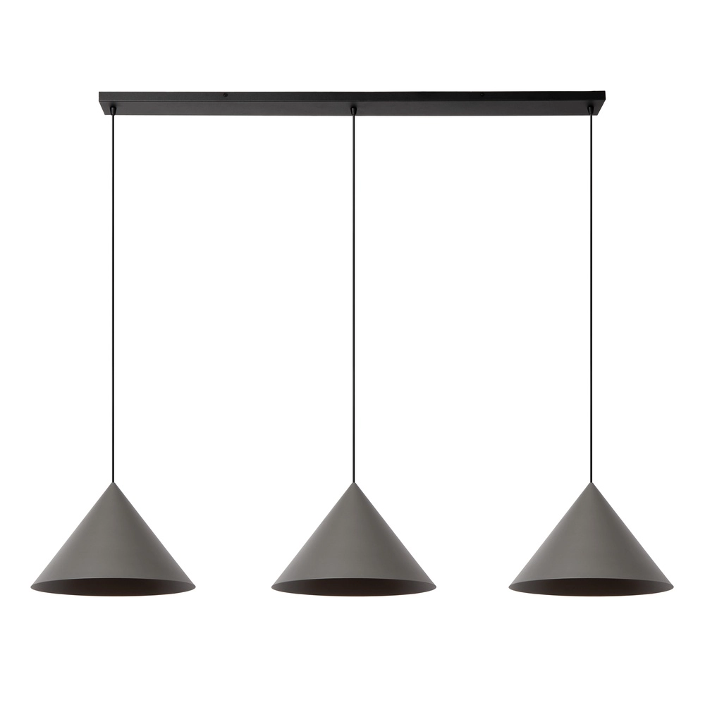 3-lichts hanglamp Spitze grijs Lucide Vibes 5411212212184