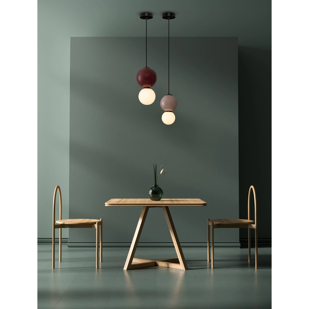 Pendant lamp Noesis Ø 18cm burgundy red with white Lyora 5212017483669