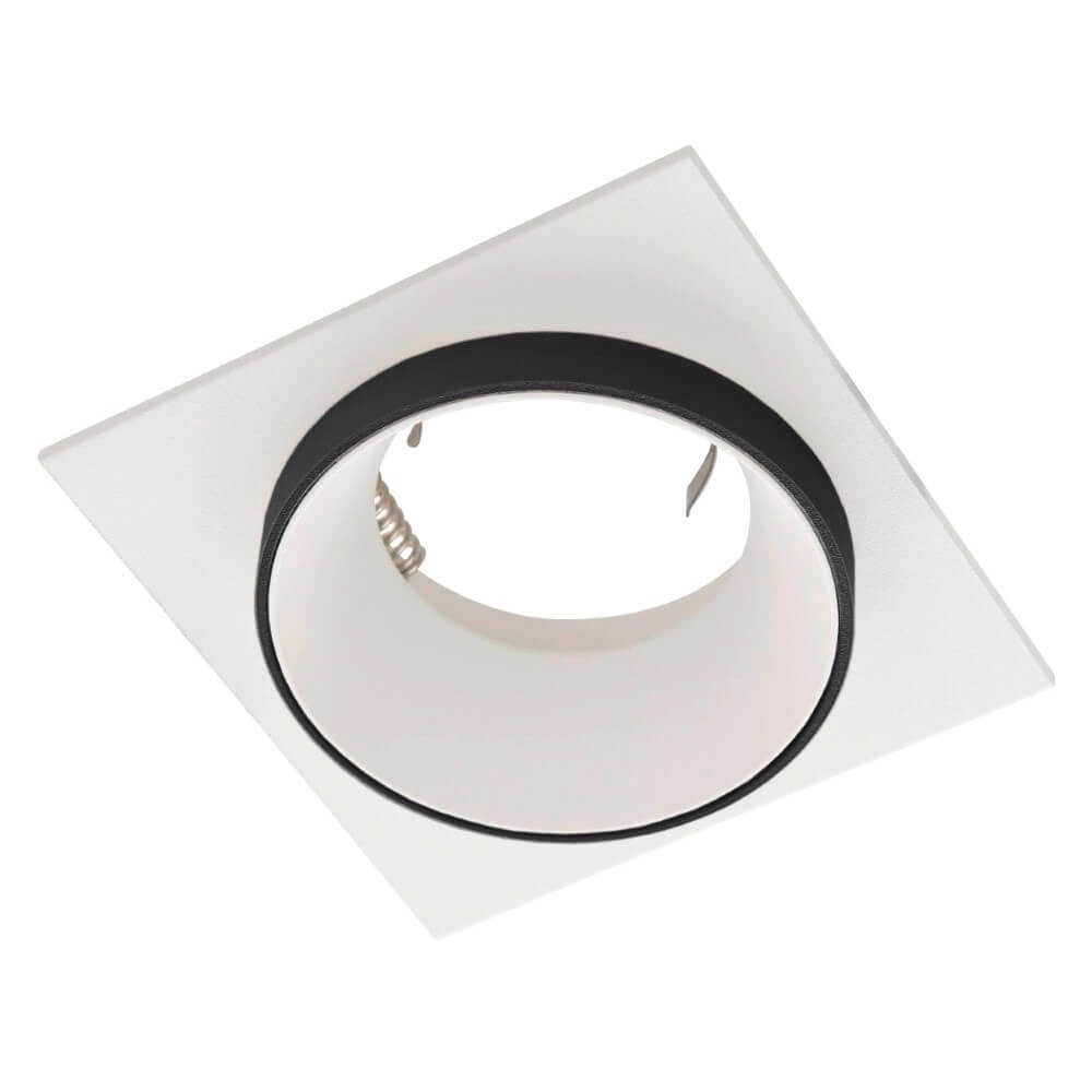 Witte inbouwspot Carosso met zwarte ring
