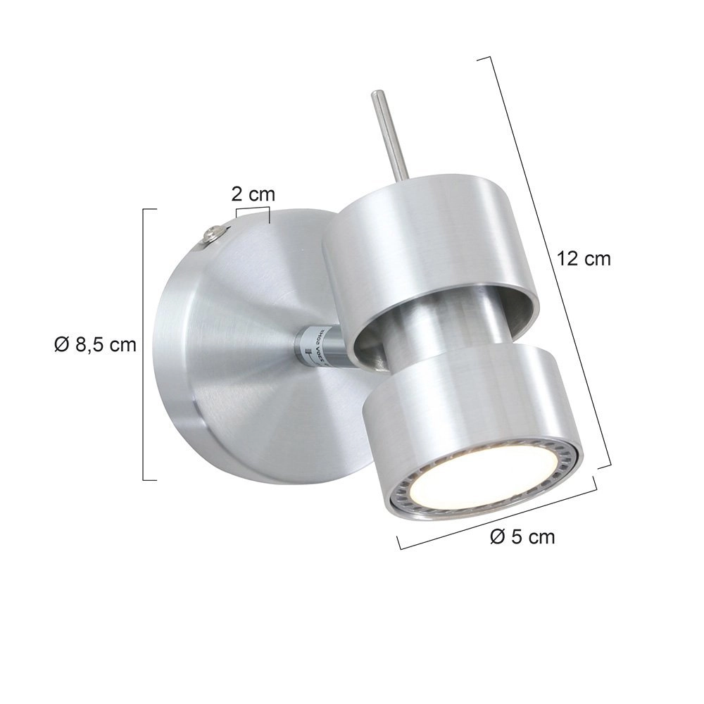 Wandspot Natasja Led metaalgrijs Steinhauer 8712746111958
