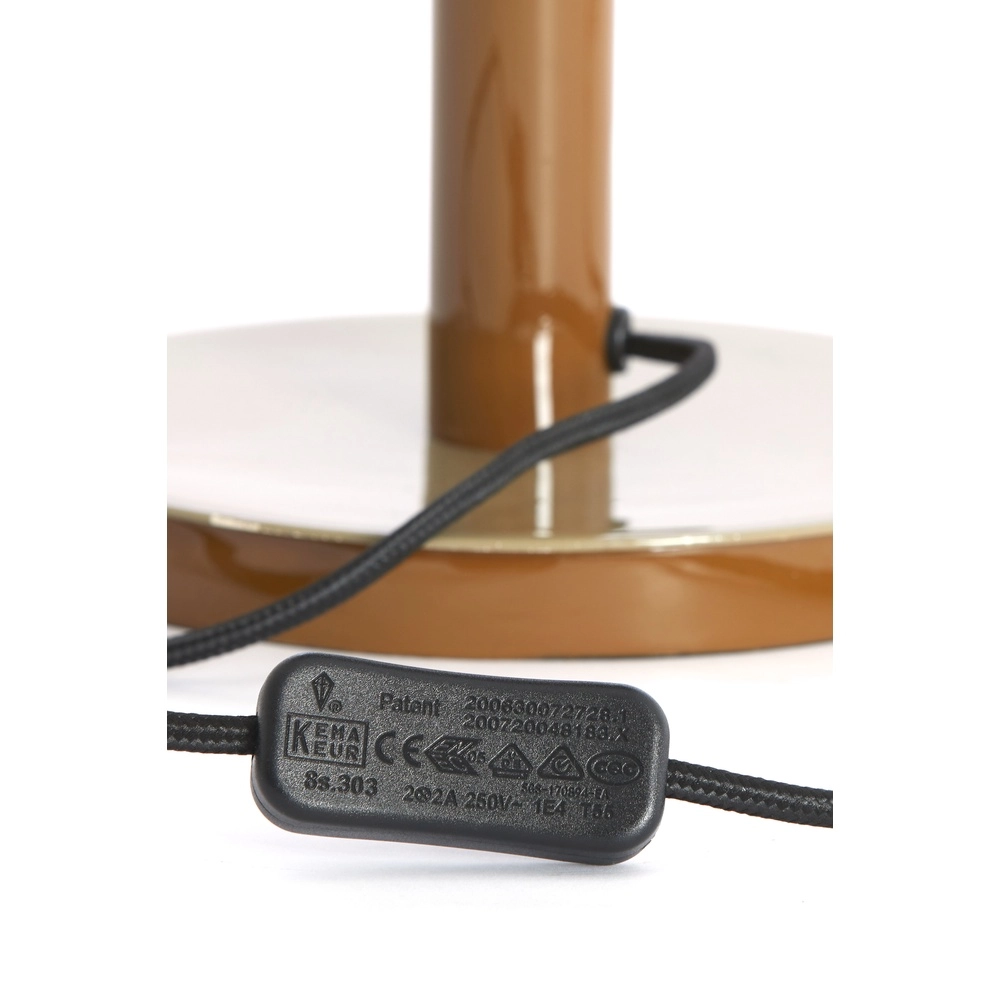 Bureaulamp Marivet glans zand en bruin - Ø 25cm Light & Living 8717807816223