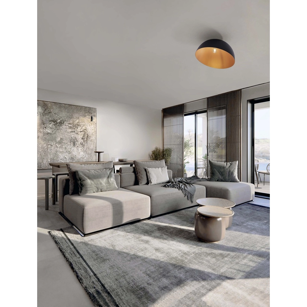 Plafondlamp Onia zwart met goud Ø 50cm Lyora 5212017458087