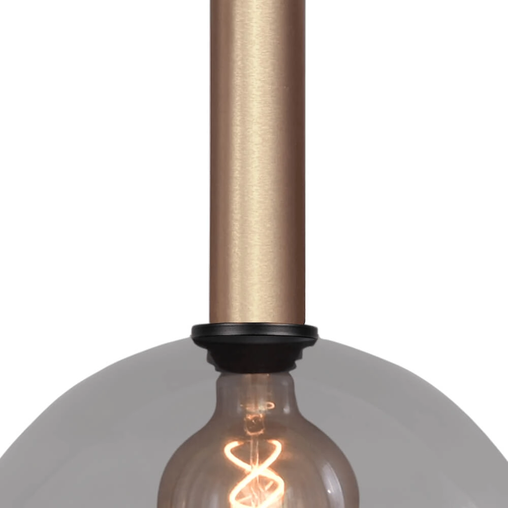 Hanglamp Ø 30cm Bella 2 Messing goud met smoke glas Masterlight 8718121333984