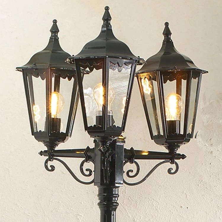 Klassieke buitenlantaarn Firenze 3-lichts groen KonstSmide 7318307217605
