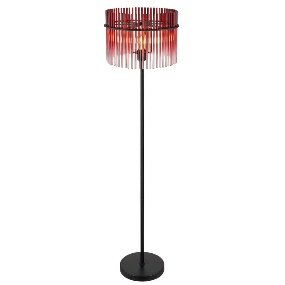 Zwarte vloerlamp Gorley met rood glas Ø 38cm Globo 9007371474950