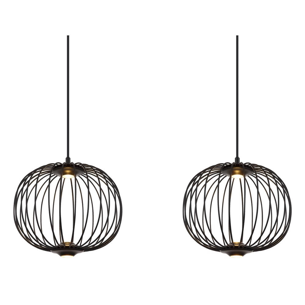 Zwarte hanglamp Galway 3-lichts kooi Globo 9007371462339