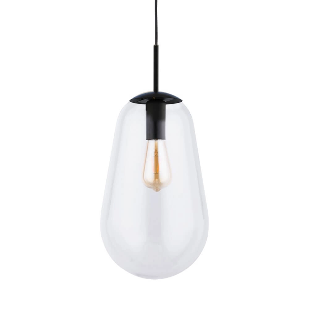 Ø 22cm hanglamp Pear Medium zwart met helder glas Ø 22cm hanglamp Pear Medium zwart met helder glas