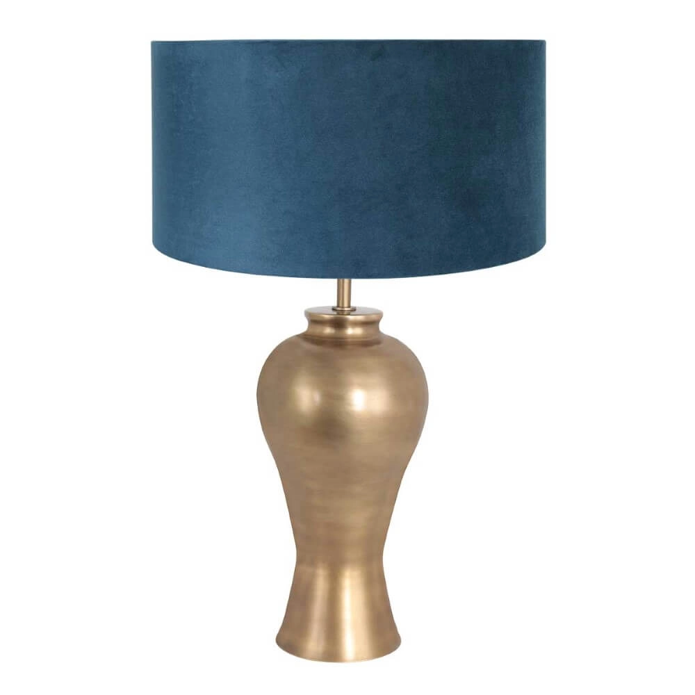 Strakke schemerlamp Brass blauw met groen Strakke schemerlamp Brass blauw met groen
