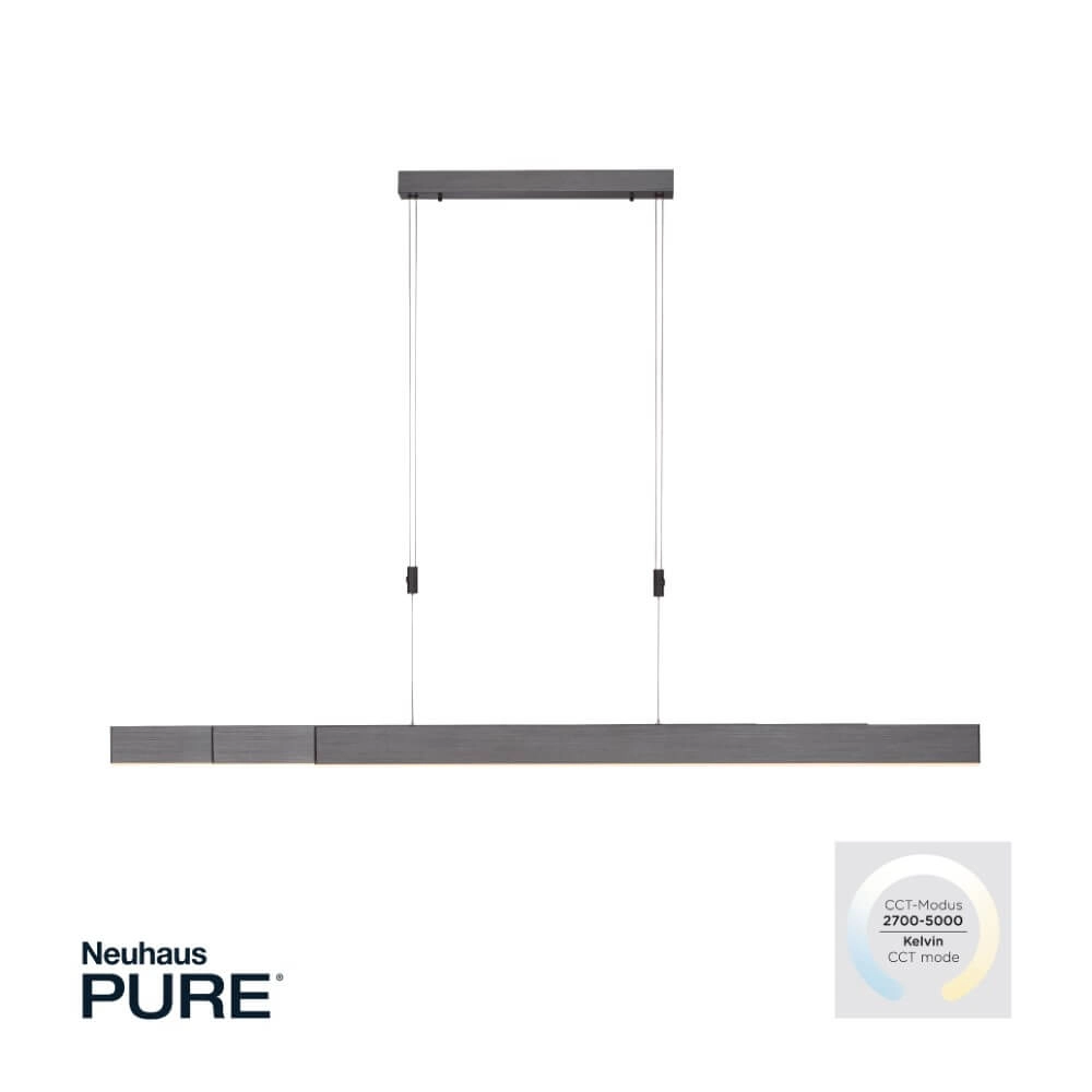 Led hanglamp Pure-Moto geborsteld antraciet Paul Neuhaus 4012248363751