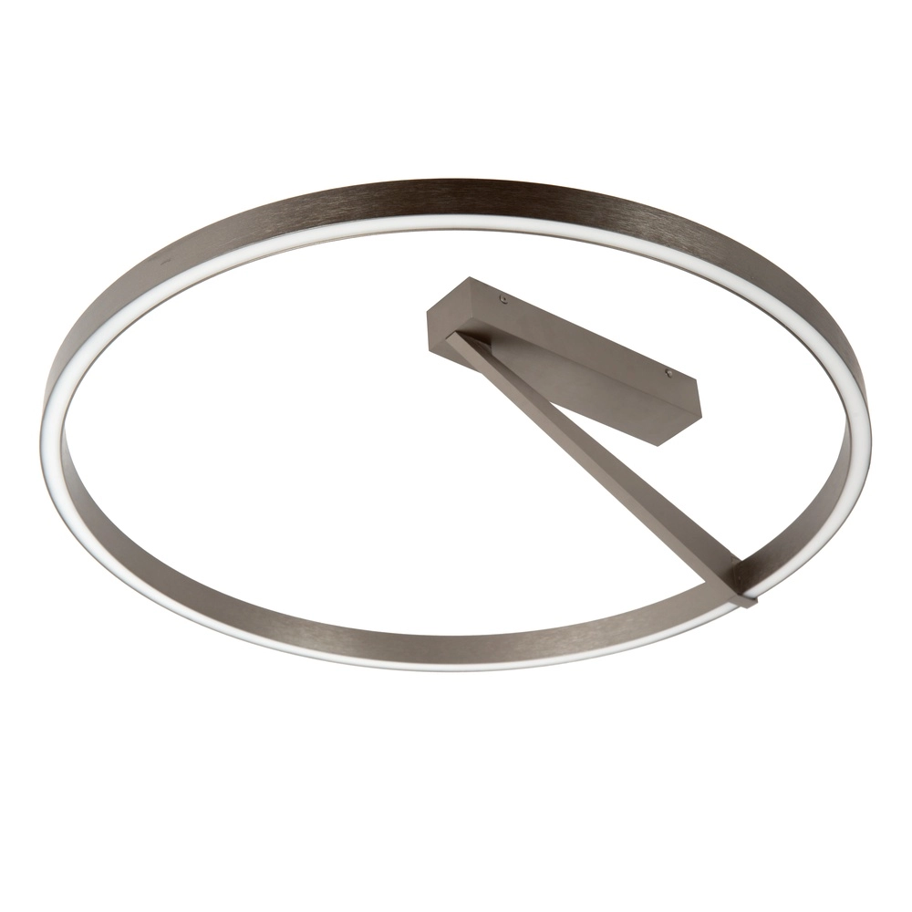 Design plafondlamp Applause Ø 60cm - geborsteld staal - met afstandsbediening Premium by Lucide 5411212221803