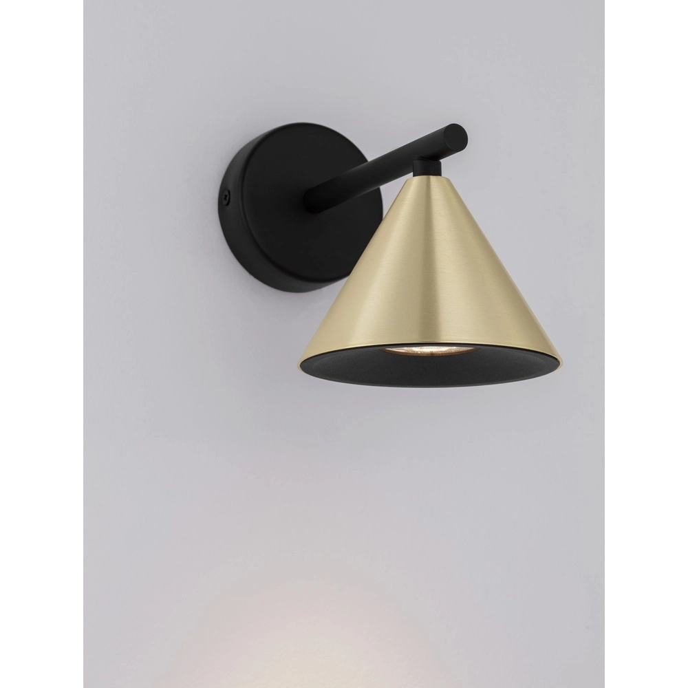 Wandlamp Conico enkel zwart met goud Lyora 5212017475374