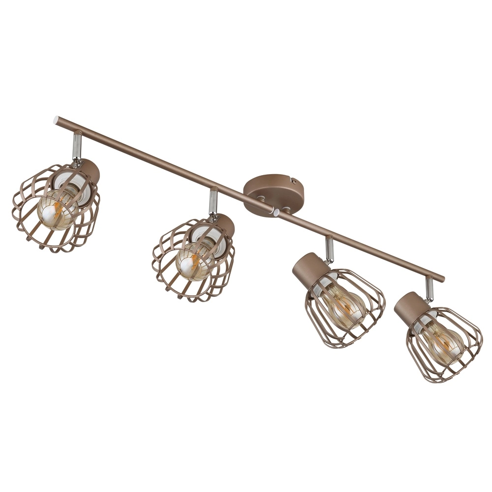 Plafondlamp Olin 4-lichts koffie bruin Globo 9007371592579